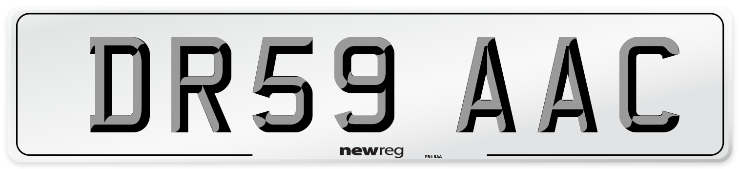 DR59 AAC Number Plate from New Reg
